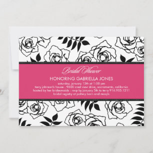 Modern Floral Bridal Shower Invitation (Pink)