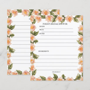 Modern FLORAL Bridal Shower Recipe Card