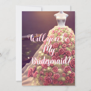 Modern Floral Brides Maid Script Request Invitation