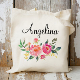 Modern Floral Bridesmaid Personalised-3 Tote Bag