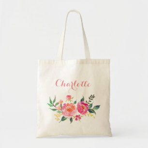Modern Floral Bridesmaid Personalised-3 Tote Bag