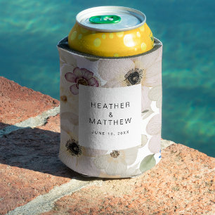 Modern Floral Can Cooler