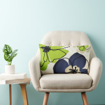 Modern Floral Chartreuse Navy Cream