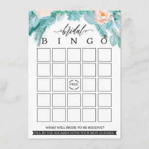 Modern Floral Chic Bridal Shower Bingo Enclosure Card
