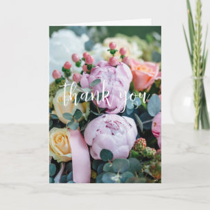 Modern Floral Chic Thank You Card