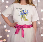 Modern  Floral Chinoiserie High-Heel Flower Girl T-Shirt<br><div class="desc">Modern Elegant Floral Chinoiserie High-Heel Flower Girl T-shirt Celebrate your little one with our Modern Elegant Floral Chinoiserie High-Heel Flower Girl T-shirt. This adorable T-shirt features the words "Flower Girl, " with the "I" cleverly replaced by our sophisticated Modern Elegant Floral Chinoiserie High-Heel shoe in yellow and blue. Perfect for...</div>