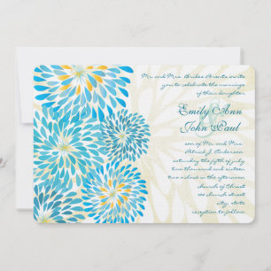 Modern Floral Chrysanthemum Wedding Invitations
