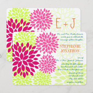 Modern Floral Chrysanthemum Wedding Invitations