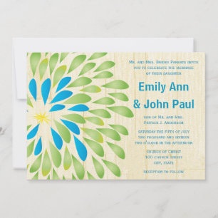 Modern Floral Chrysanthemum Wedding Invitations
