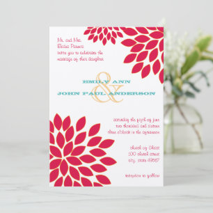 Modern Floral Chrysanthemum Wedding Invitations