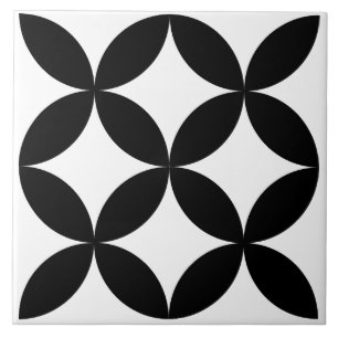 Modern Floral Circle Geometric Pattern Ceramic Tile