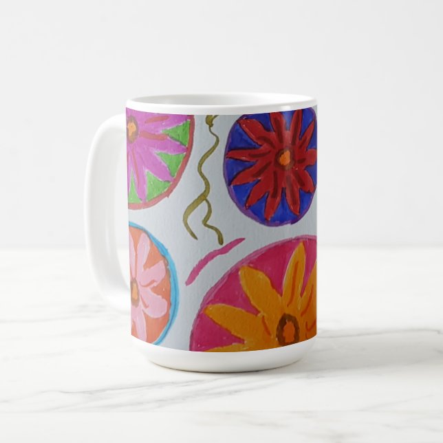 Modern Floral  Coffee Mug (Front Left)