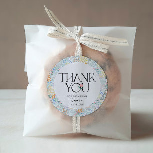 Modern Floral Colourful Baby In Bloom Baby Shower Classic Round Sticker