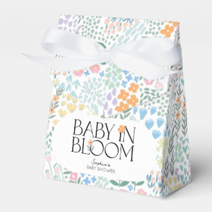 Modern Floral Colourful Baby In Bloom Baby Shower Favour Box