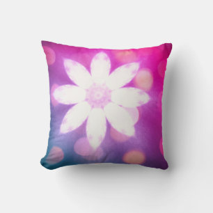 Modern Floral Colourful Pink Blue Ombre Cushion