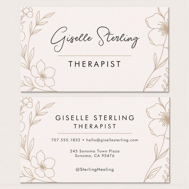 Modern Floral Counseling Professional Business Card (Creator Uploaded)