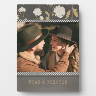 Modern Floral Country Personalised Photo Name Plaque