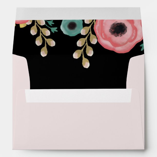 Modern Floral Custom Graduation  Envelopes (Back (Bottom))