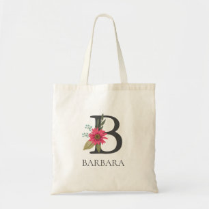 Modern Floral Customisable Monogrammed Tote Bag