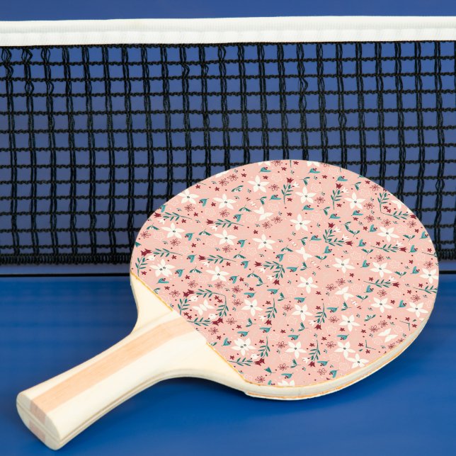  Modern Floral  Cute  Ping Pong Paddle (Insitu)