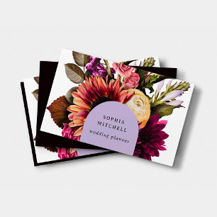 Modern Floral   Dark Colourful and Elegant Business Card