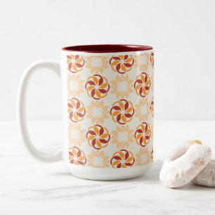 Modern Floral Delight Two-Tone Coffee Mug