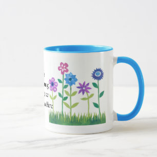 Modern Floral Design in Pink, Purple and Blue Mug