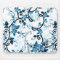 Modern Floral Design Mouse Pad - Blue/White/Black