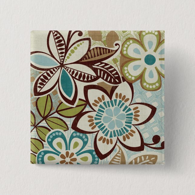 Modern Floral Designs 15 Cm Square Badge (Front)