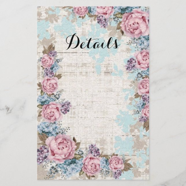 Modern Floral Details Card (Front)