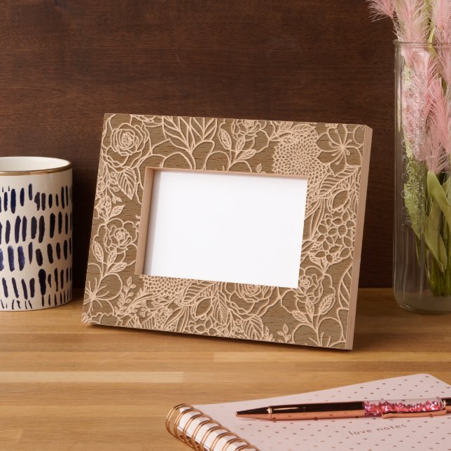 Modern Floral Doodles line art  Etched Frames (Left)