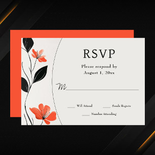 Modern Floral Elegance with Bold Blooms Wedding RSVP Card