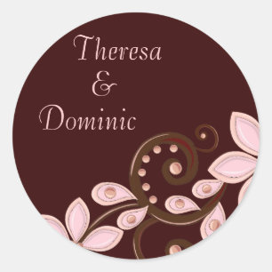 Modern Floral Favour Sticker Small