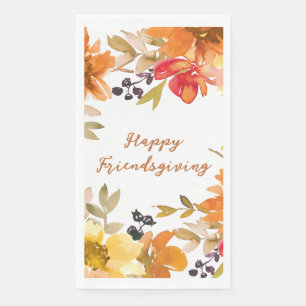 Modern Floral Friendsgiving Napkin