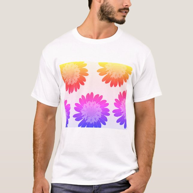 Modern Floral Geometry – Elegant Botanical Pattern T-Shirt (Front)
