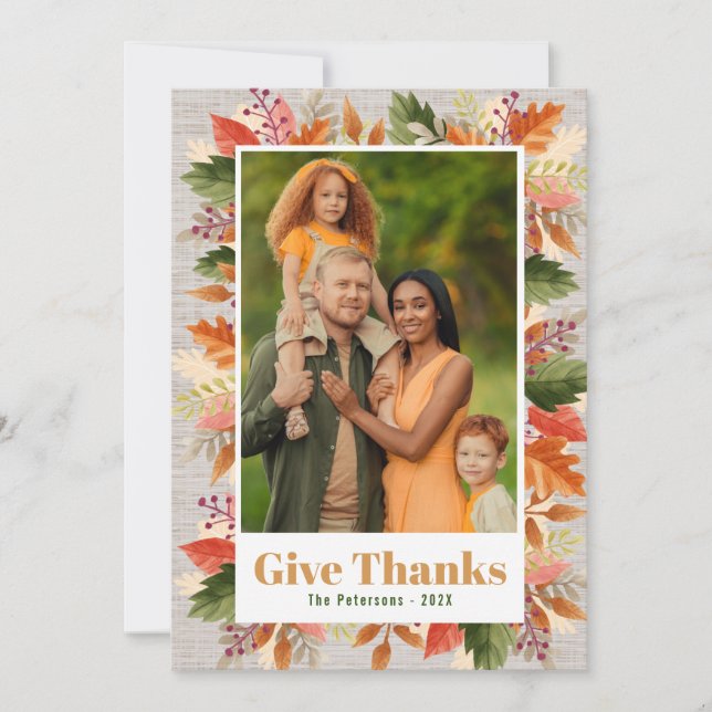 MODERN FLORAL | happy thanksgiving card (Front)