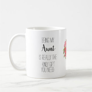 Modern floral heart Aunt 'only gift' fun Coffee Mug