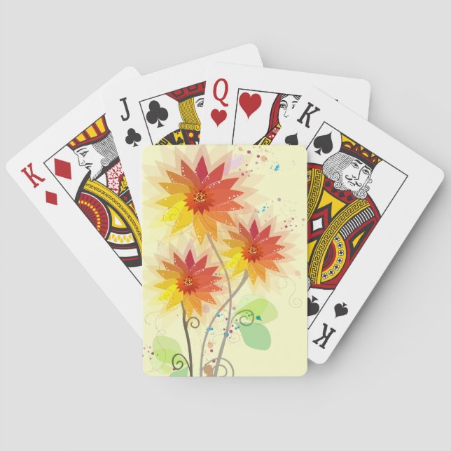 Modern Floral Illustration Playing Cards (Back)