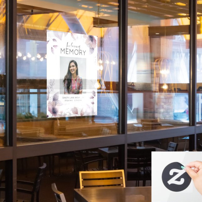 Modern Floral In Loving Memory | Photo Memorial (Restaurant Window)
