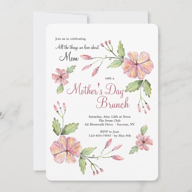 Modern Floral Invitation (Front)