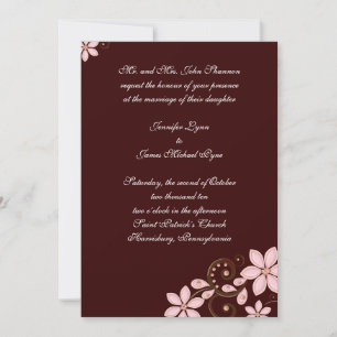 Modern Floral Invitation - Brown