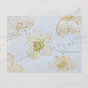 modern floral invitation postcard