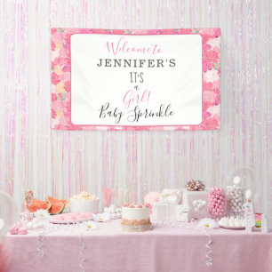 Modern Floral It's a Girl! Baby Sprinkle Welcome Banner