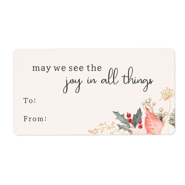 Modern Floral Joy In All Things Rectangular Gift (Front)