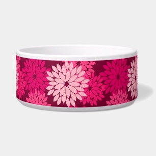 Modern Floral Kimono Print, Coral Pink & Burgundy