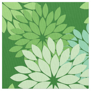 Modern Floral Kimono Print, Lime Green Fabric