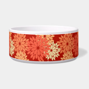 Modern Floral Kimono Print, Mandarin Orange