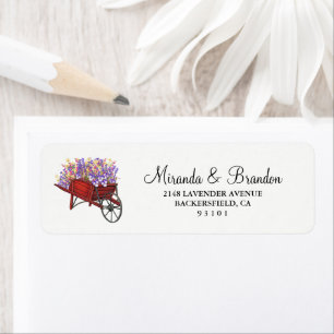 Modern Floral Lavender Wedding Address Label Return Address Label