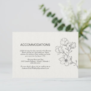 Modern Floral Line Art Ivory Wedding Invitation