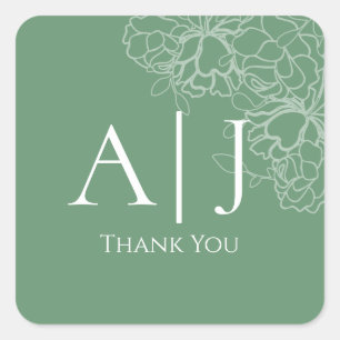 Modern Floral Line Drawn Wedding Sticker